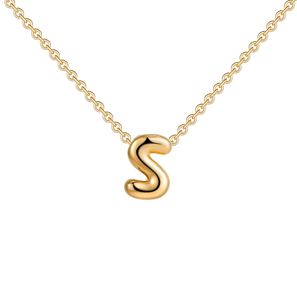 Gold Plated Mini Bubble Letter Necklace