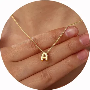 Gold Plated Mini Bubble Letter Necklace