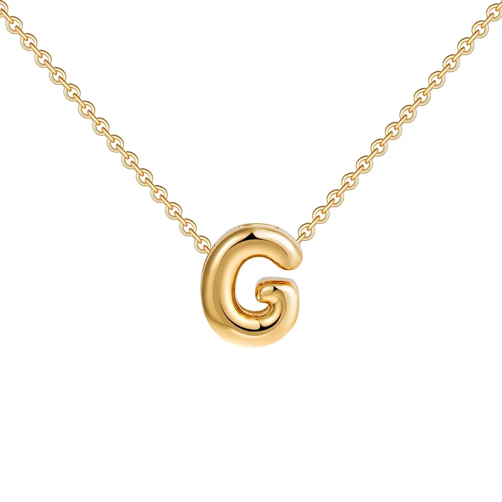 Gold Plated Mini Bubble Letter Necklace