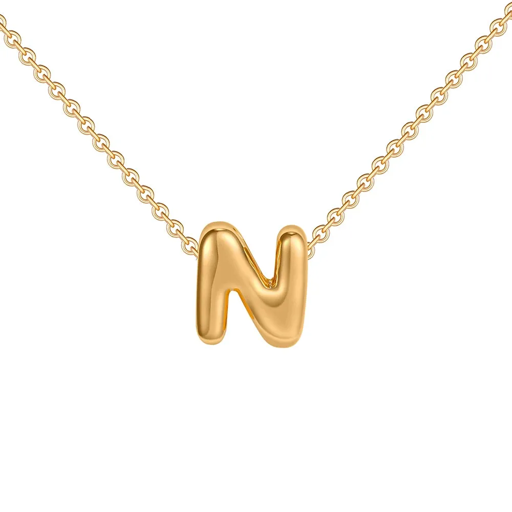 Gold Plated Mini Bubble Letter Necklace