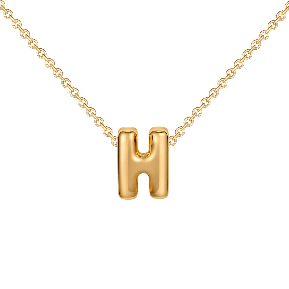 Gold Plated Mini Bubble Letter Necklace