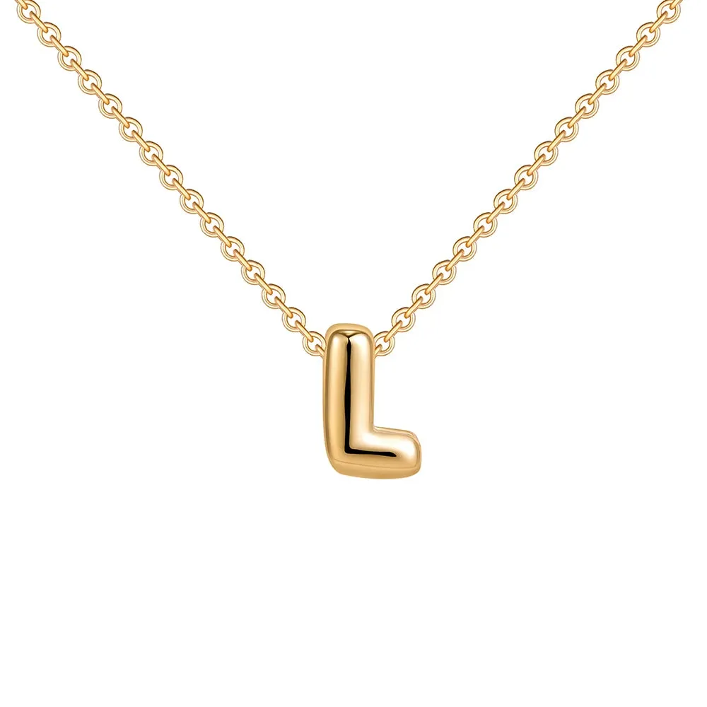 Gold Plated Mini Bubble Letter Necklace