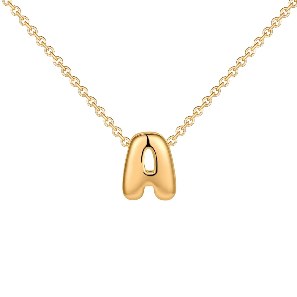 Gold Plated Mini Bubble Letter Necklace