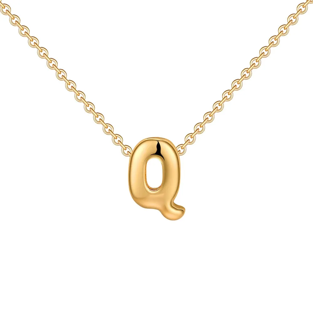 Gold Plated Mini Bubble Letter Necklace