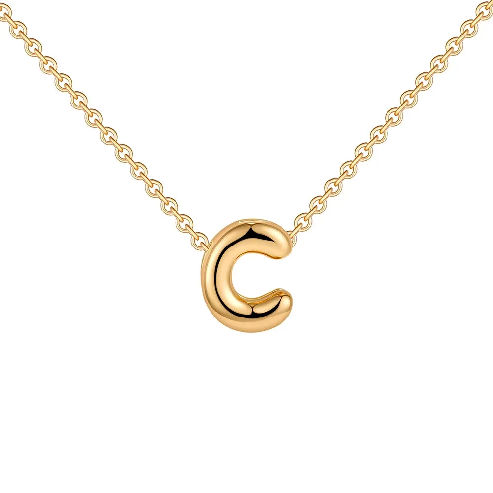 Gold Plated Mini Bubble Letter Necklace