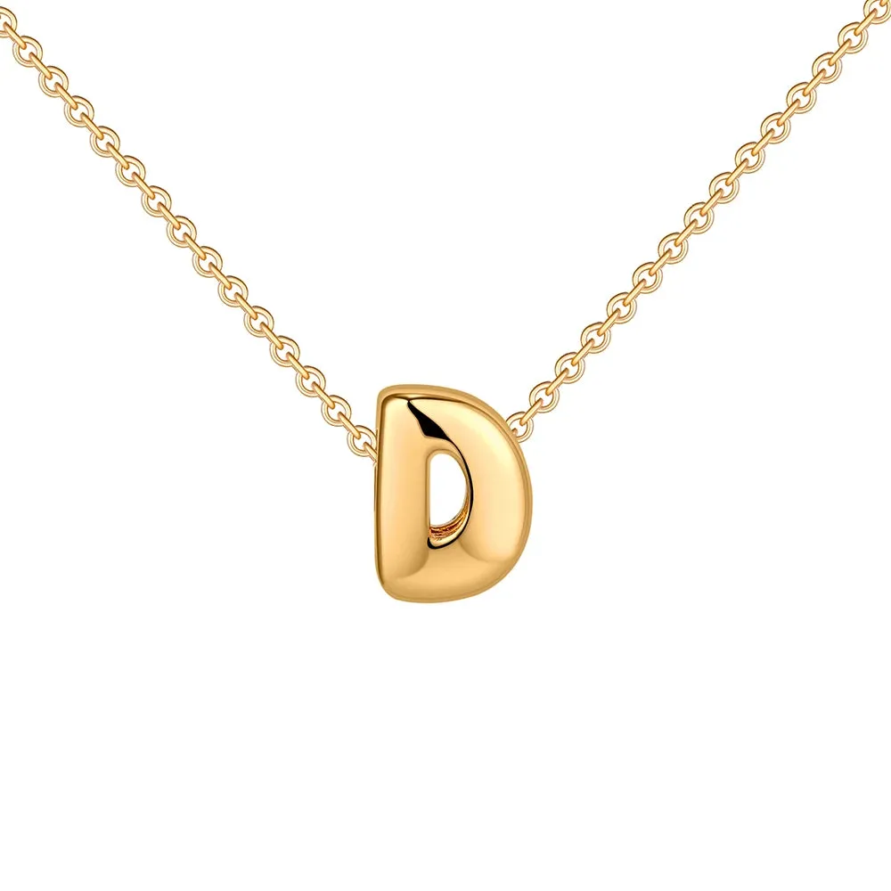 Gold Plated Mini Bubble Letter Necklace