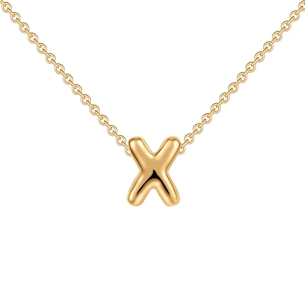Gold Plated Mini Bubble Letter Necklace