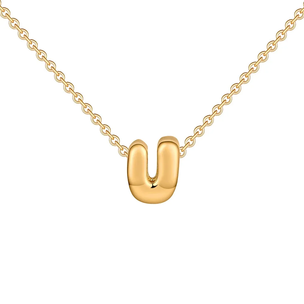 Gold Plated Mini Bubble Letter Necklace