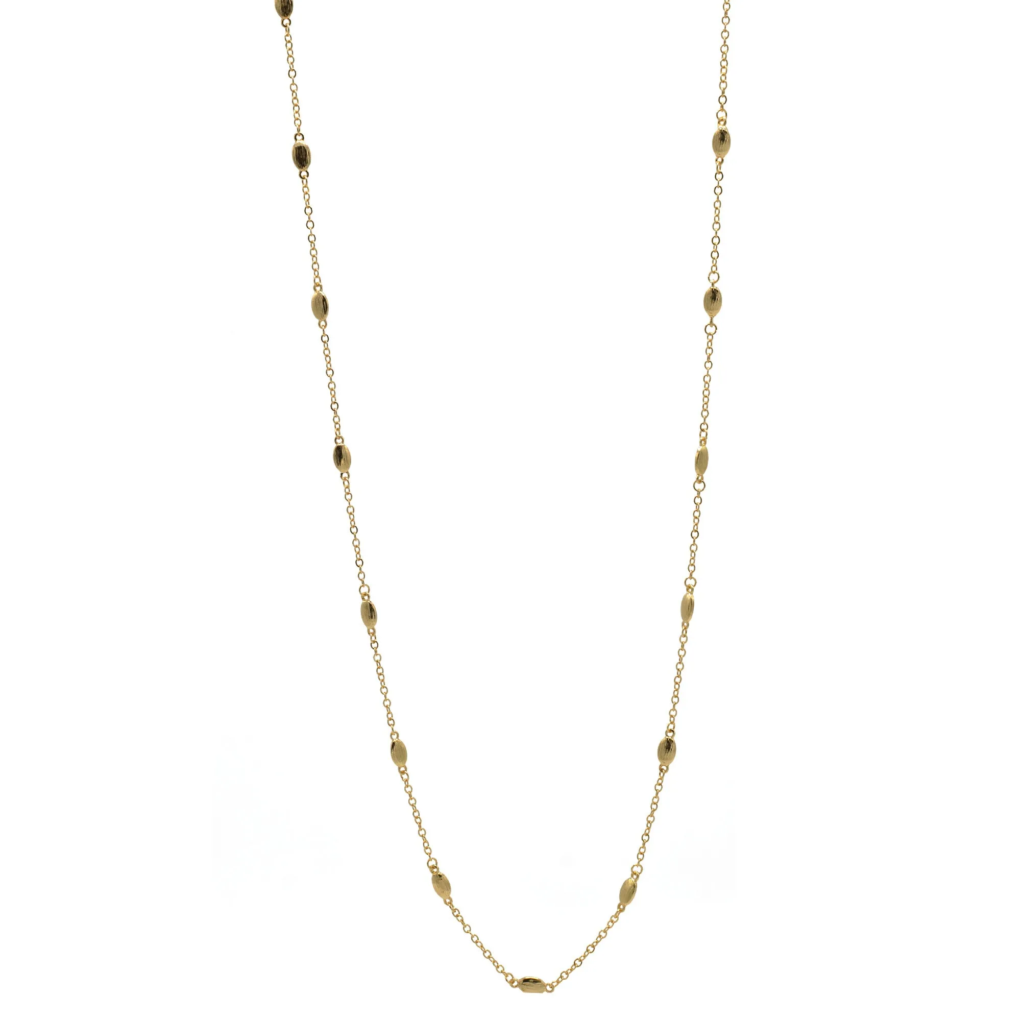 GOLD RICE BEAD NECKLACE AND EARRINGS SET #SQHX091602G (ME10)