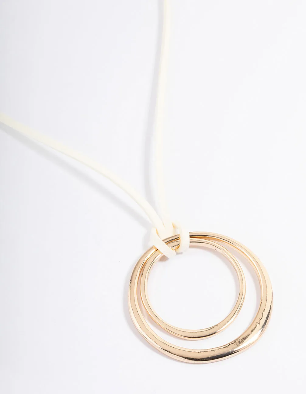 Gold Round Pendant Necklace