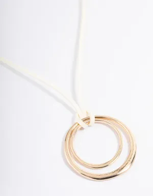 Gold Round Pendant Necklace