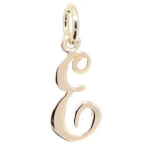 Gold Small Italic E Charm