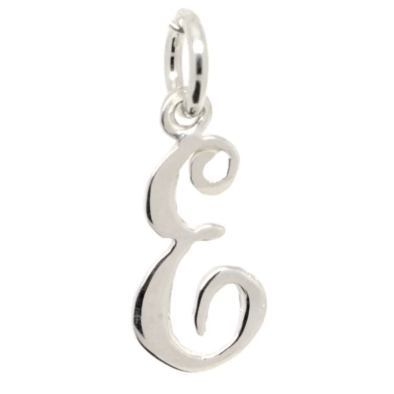Gold Small Italic E Charm