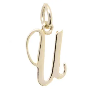 Gold Small Italic U Charm