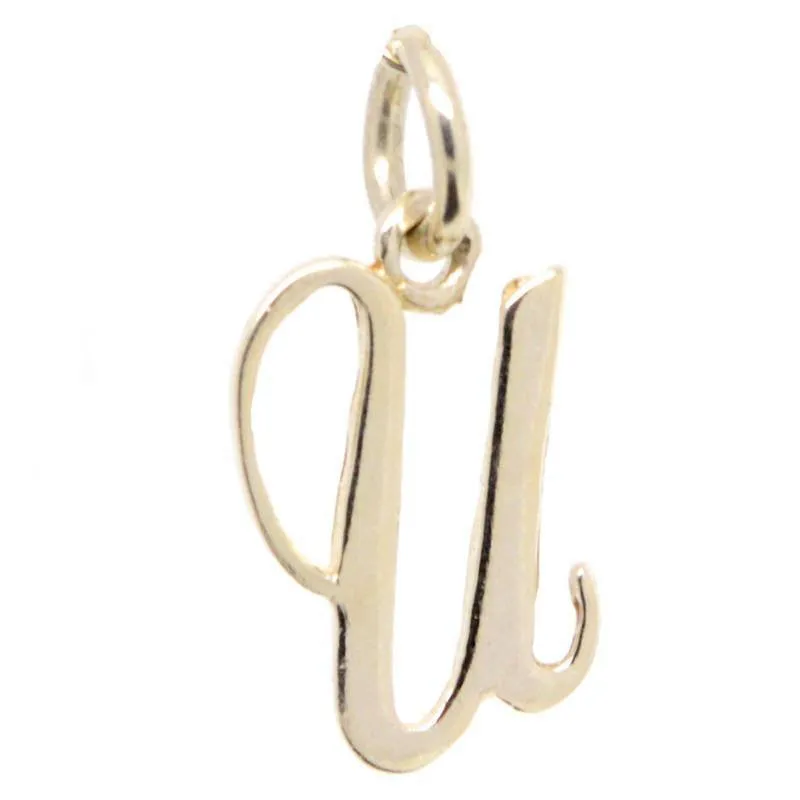 Gold Small Italic U Charm