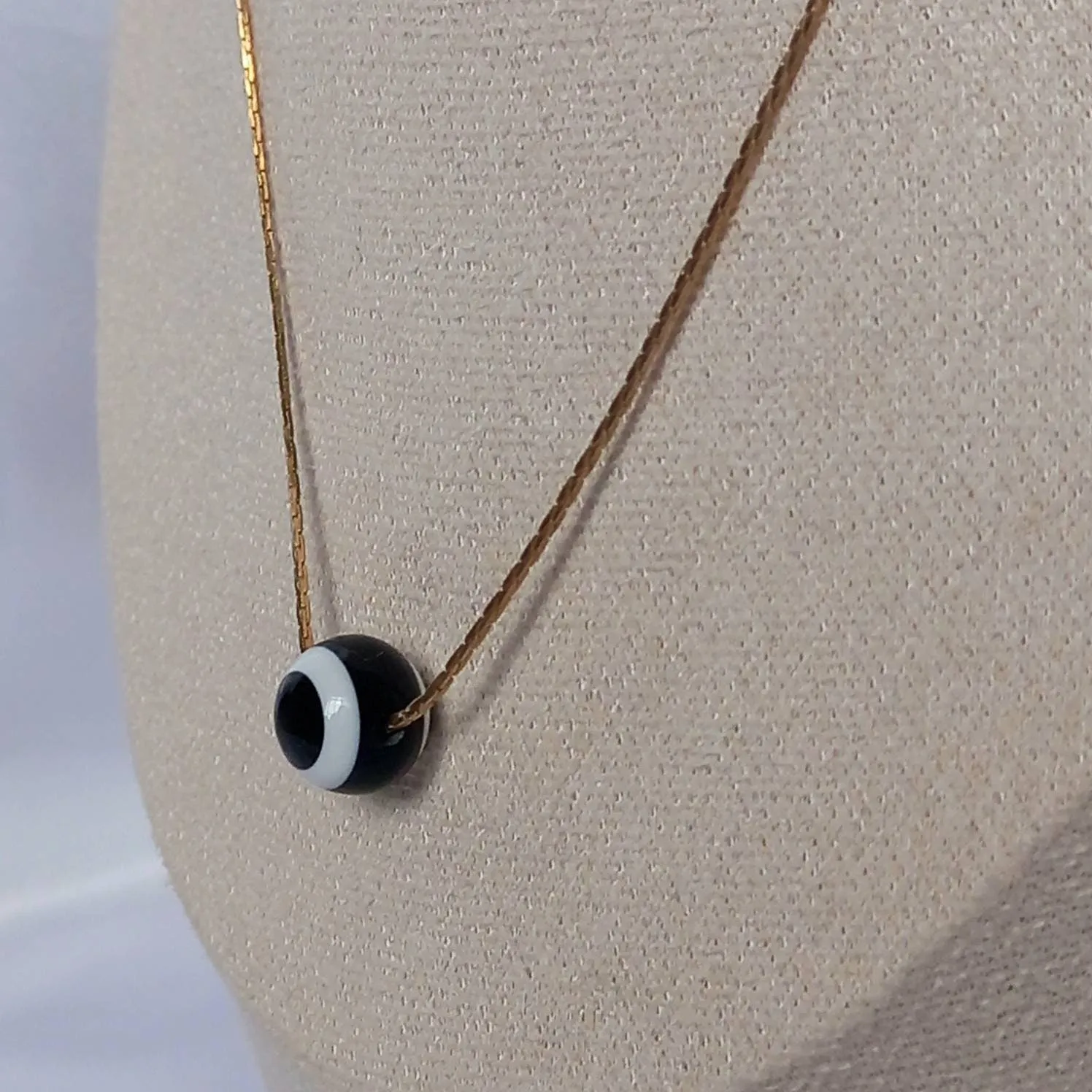 Gold Turish Eye Bead Necklace - Gold Necklaces In The UK,Turkish Eye Necklaces,Gold Jewellery In The UK,Bead Jewellery,Beaded Necklaces