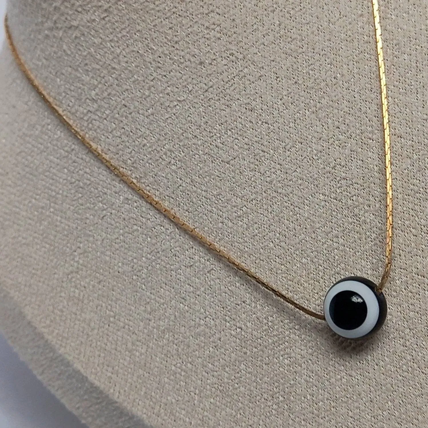 Gold Turish Eye Bead Necklace - Gold Necklaces In The UK,Turkish Eye Necklaces,Gold Jewellery In The UK,Bead Jewellery,Beaded Necklaces