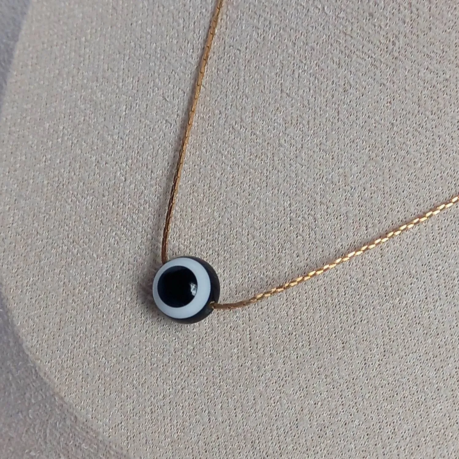 Gold Turish Eye Bead Necklace - Gold Necklaces In The UK,Turkish Eye Necklaces,Gold Jewellery In The UK,Bead Jewellery,Beaded Necklaces