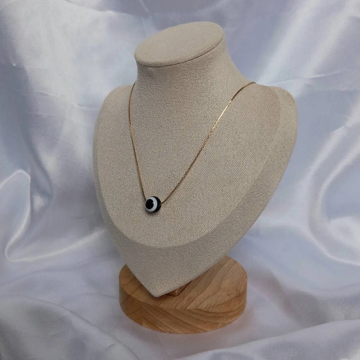 Gold Turish Eye Bead Necklace - Gold Necklaces In The UK,Turkish Eye Necklaces,Gold Jewellery In The UK,Bead Jewellery,Beaded Necklaces