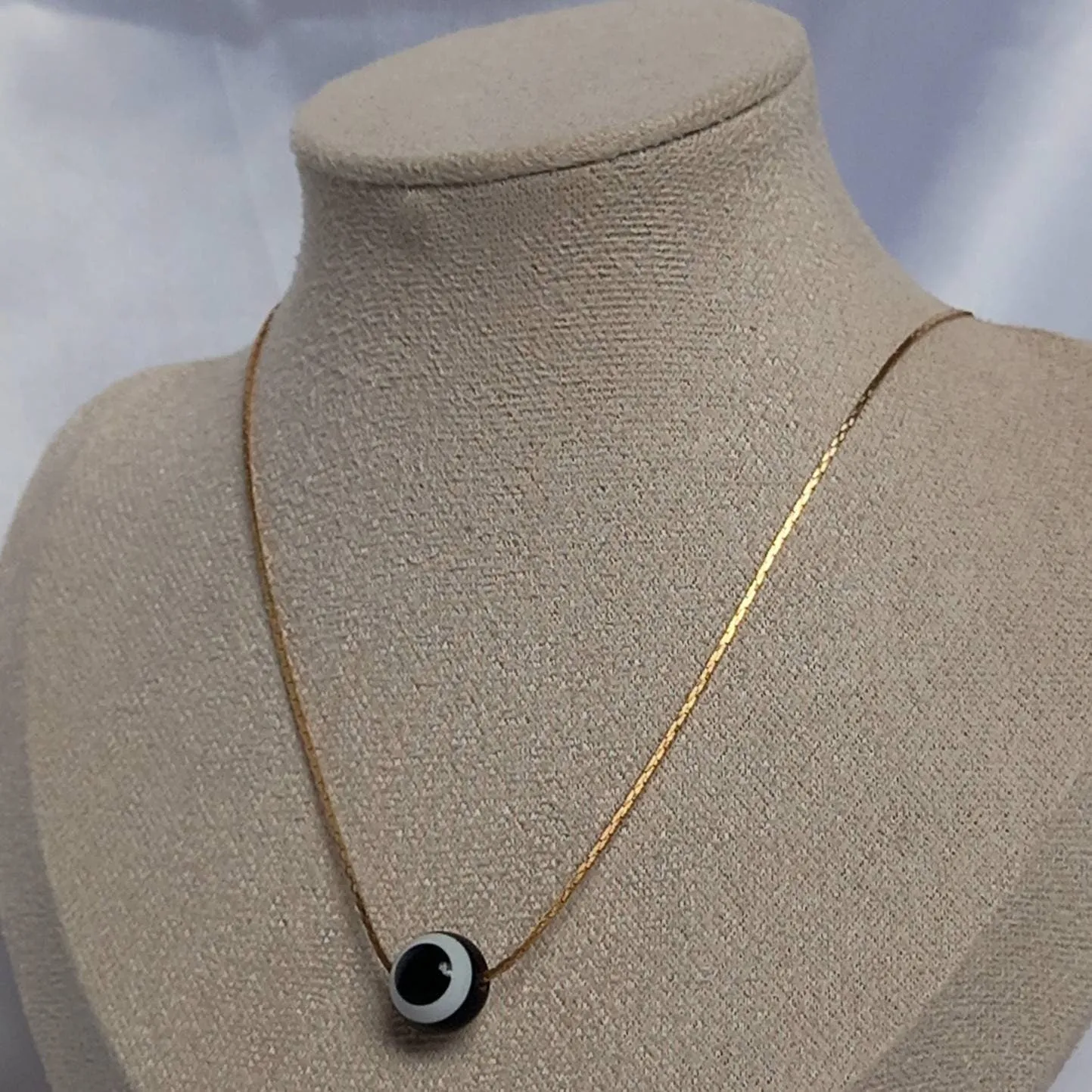 Gold Turish Eye Bead Necklace - Gold Necklaces In The UK,Turkish Eye Necklaces,Gold Jewellery In The UK,Bead Jewellery,Beaded Necklaces