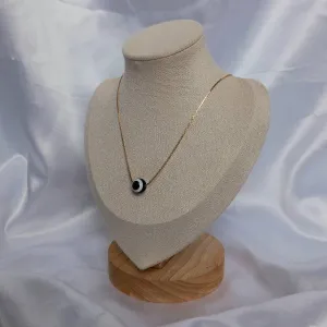 Gold Turish Eye Bead Necklace - Gold Necklaces In The UK,Turkish Eye Necklaces,Gold Jewellery In The UK,Bead Jewellery,Beaded Necklaces