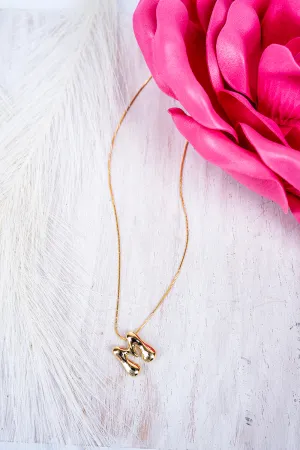 Goldtone Bubble Initial 'M' Necklace