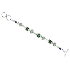 Green Peace Multi Gem & Sterling Silver Bracelet