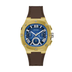 Guess Men's Watch Blue Dial Gold Tone Case Quartz