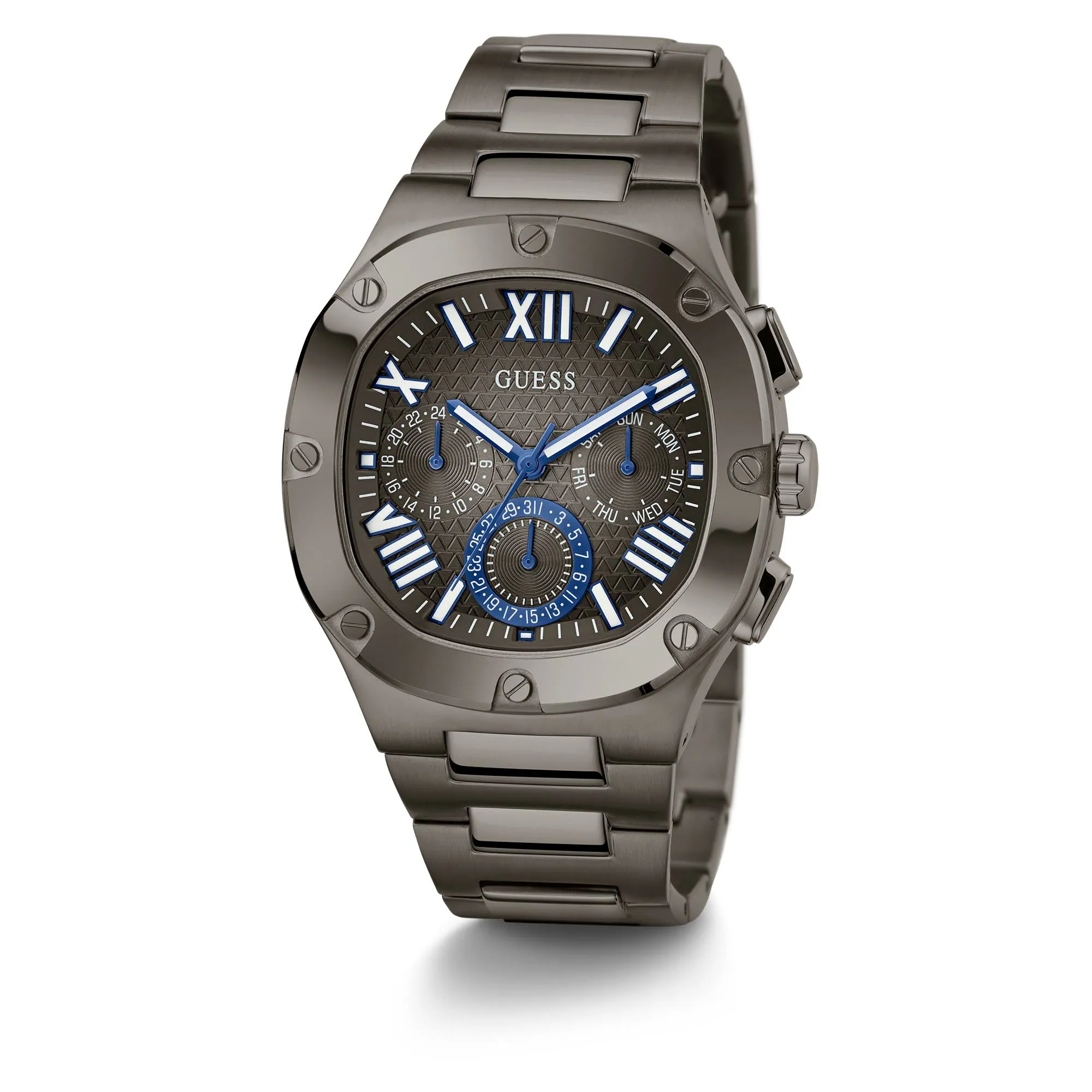 Guess Men's Watch Gunmetal Tone Case Quartz
