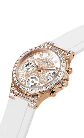 Guess Moonlight Rose Gold & White Watch