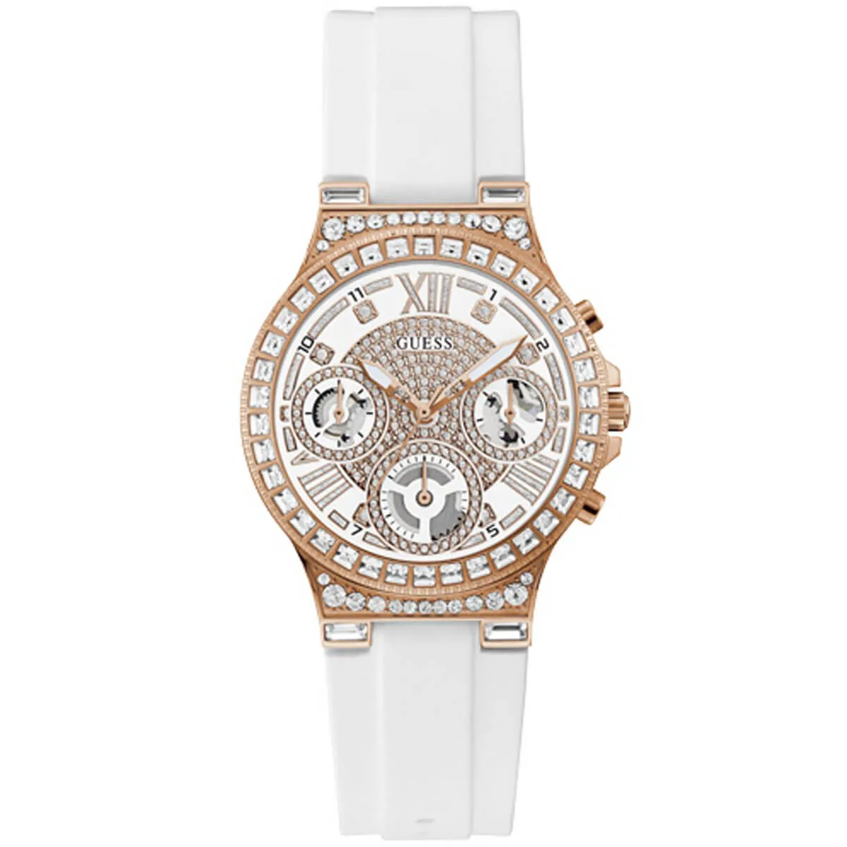 Guess Moonlight Rose Gold & White Watch