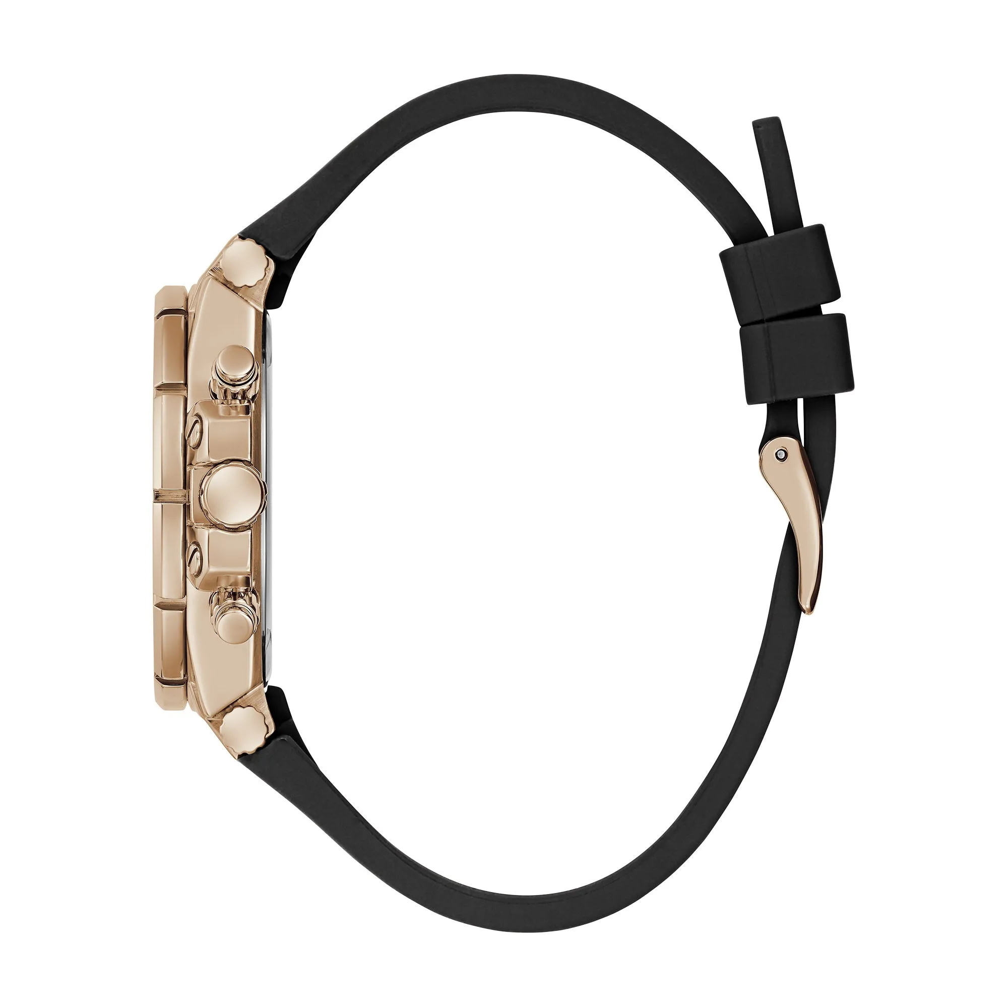 Guess Women's Watch Black Dial Rose Gold Tone Case Quartz