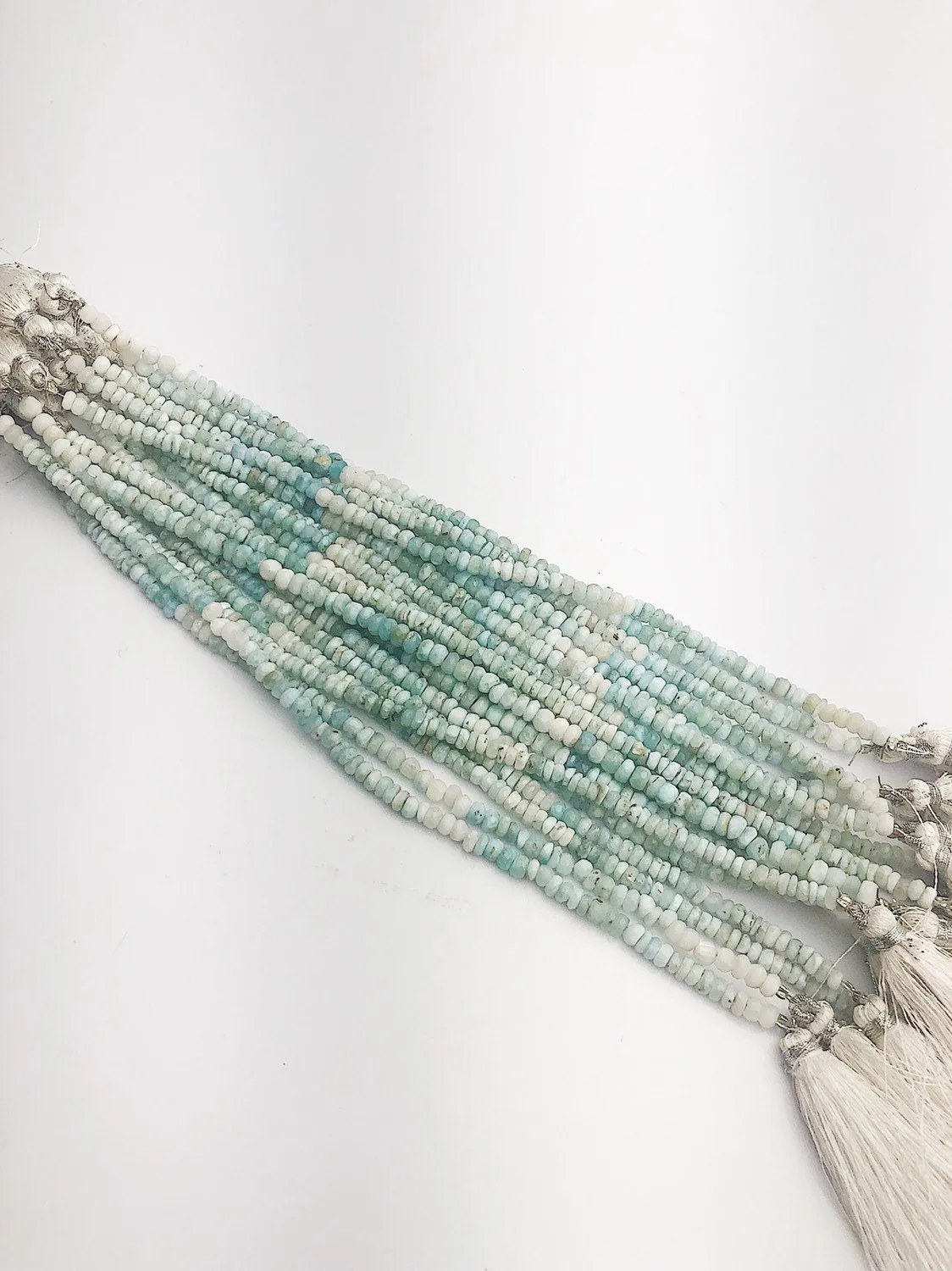 HALF OFF SALE - 4.6mm Larimar Faceted Gemstone Beads, Full Strand, Semi Precious Gemstone, 8" (#20)