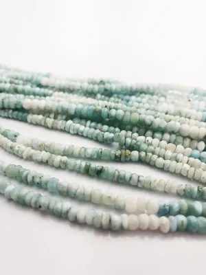 HALF OFF SALE - 4.6mm Larimar Faceted Gemstone Beads, Full Strand, Semi Precious Gemstone, 8" (#20)