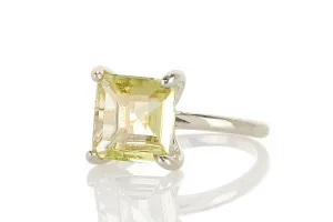 Handmade Lemon Quartz Ring in 925 Sterling Silver