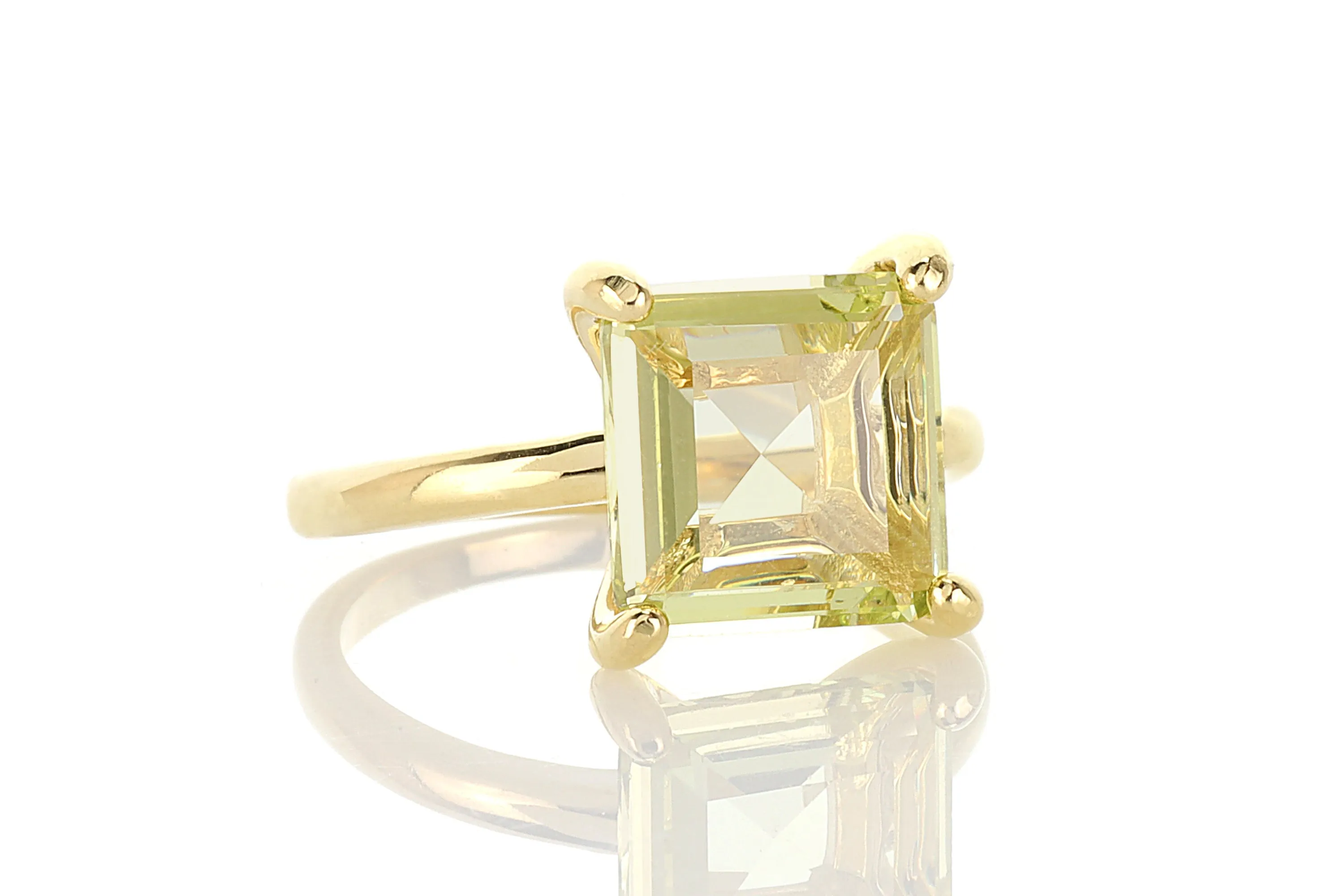 Handmade Lemon Quartz Ring in 925 Sterling Silver