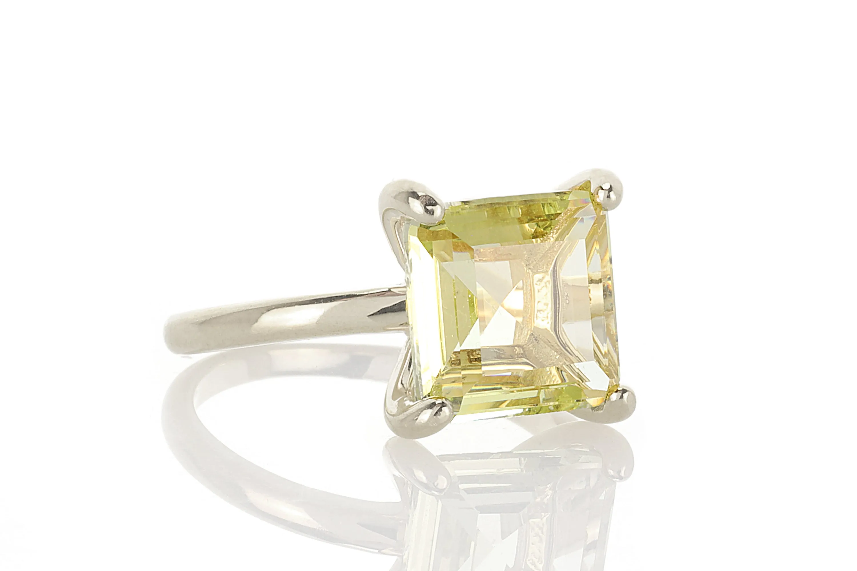 Handmade Lemon Quartz Ring in 925 Sterling Silver