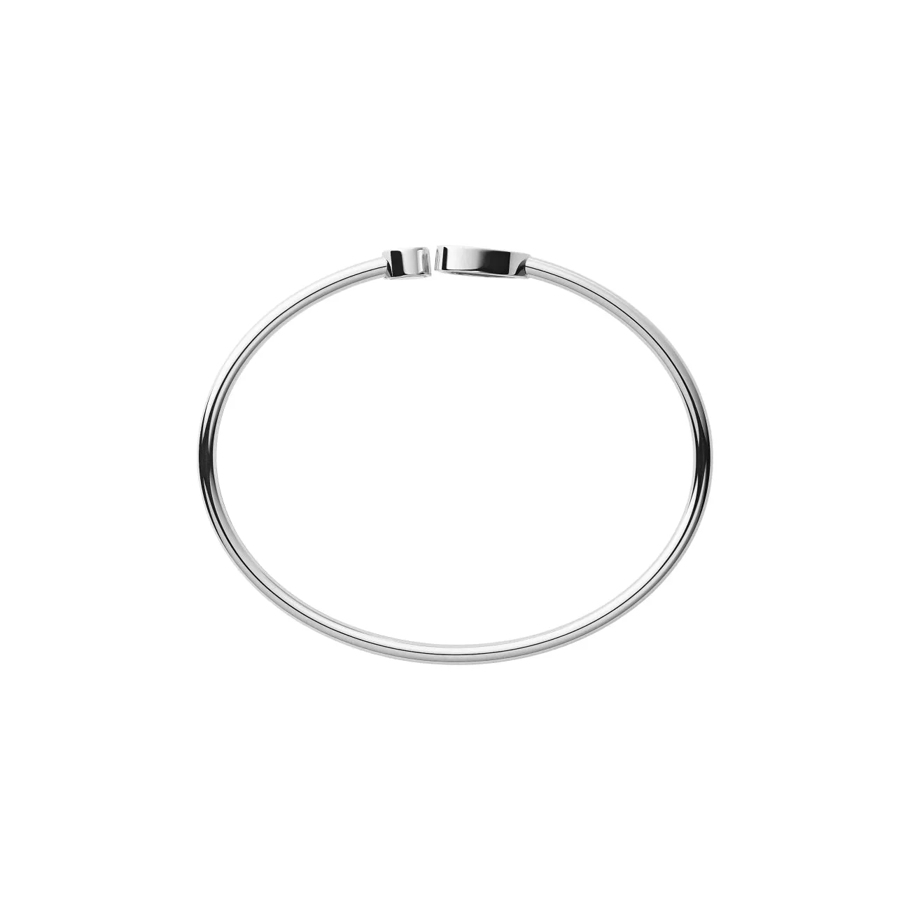 Happy Hearts Ethical White Gold Diamond Blue Mother of Pearl Bangle Bracelet