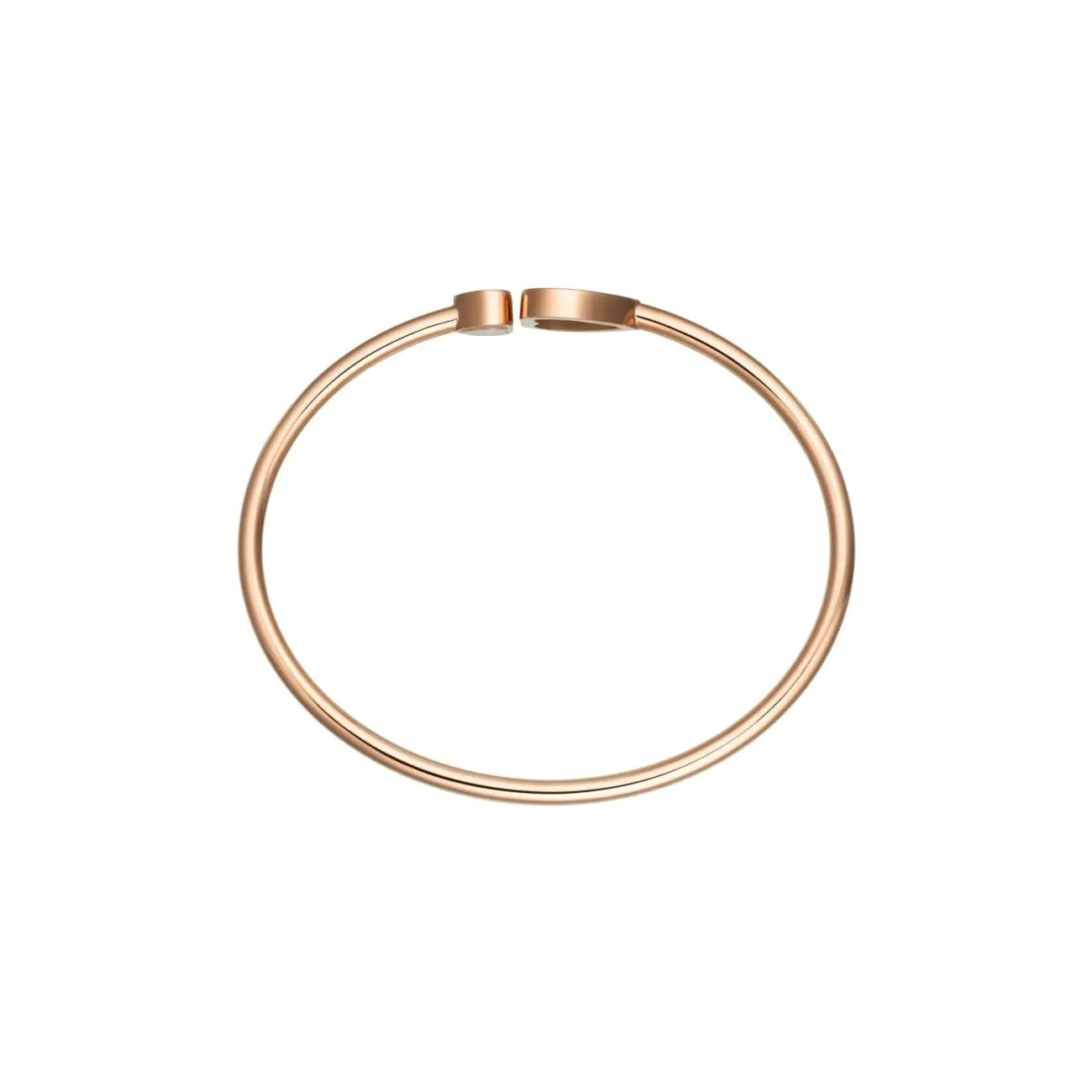 Happy Hearts Golden Ethical Rose Gold Diamonds Bangle Bracelet Size M