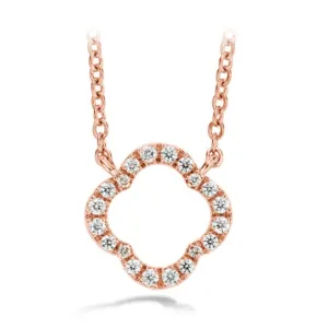 Hearts On Fire 18k Rose Gold Signature Petal Pendant Small Diamond Necklace