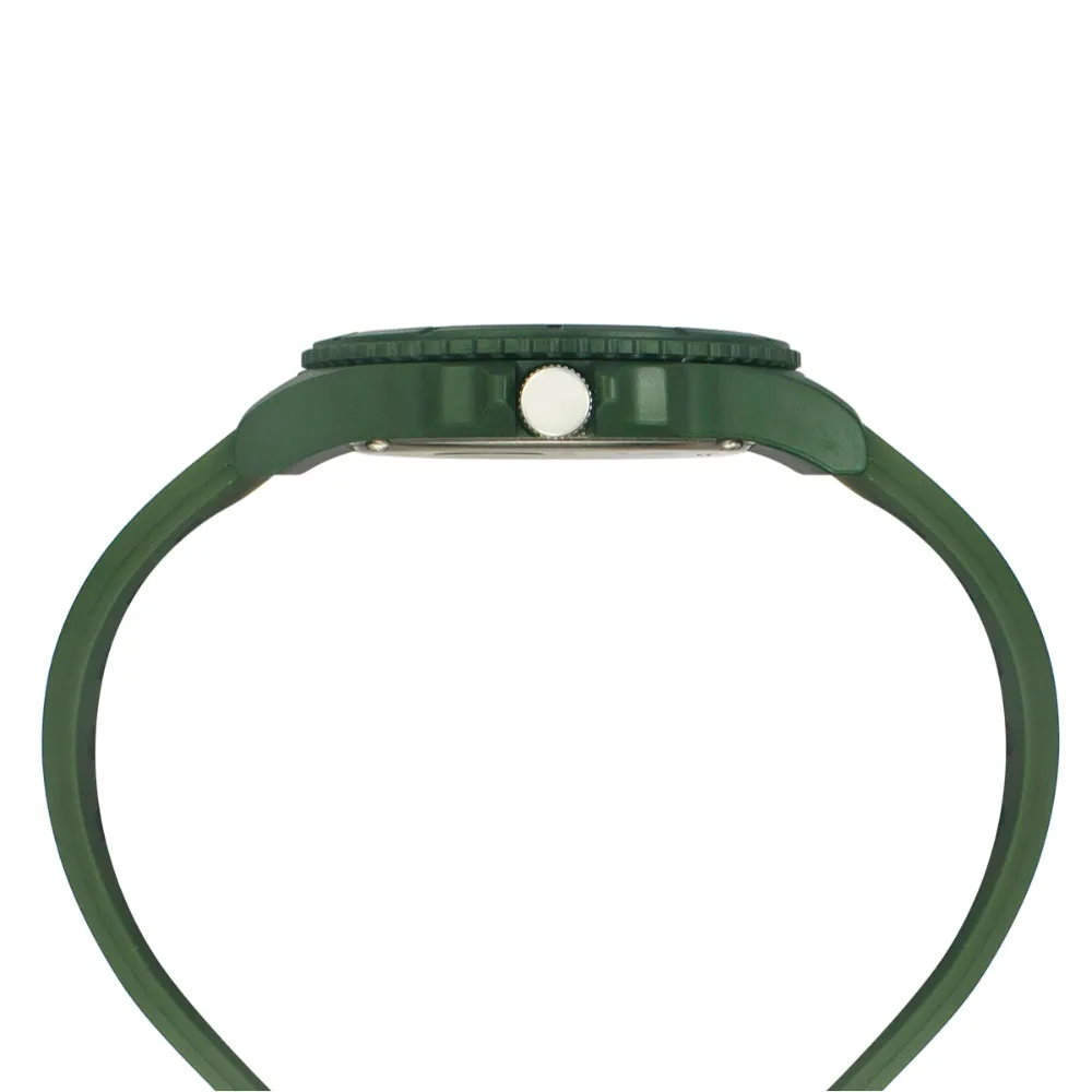 Helix By Timex Green  Round Analog Silicone Watch Men -TW033HG18