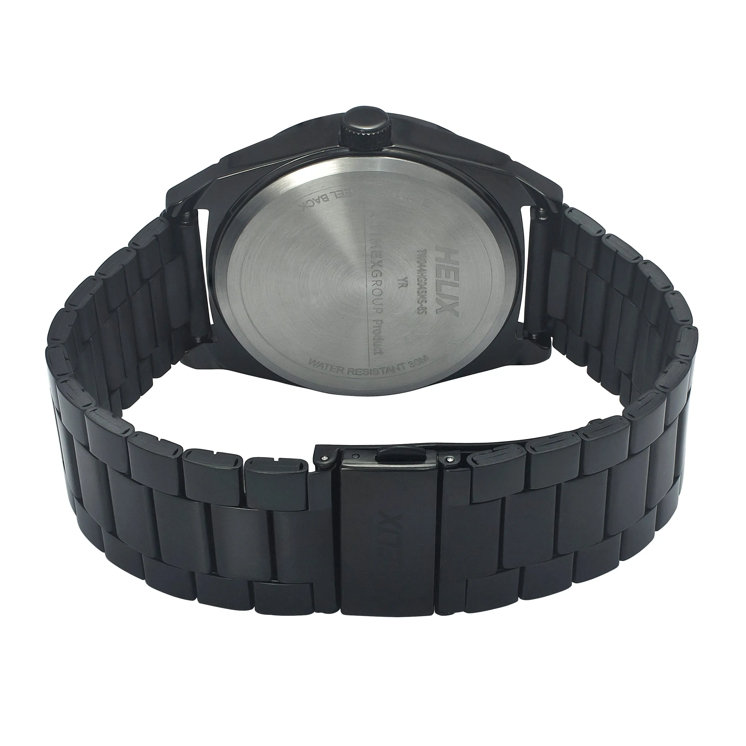 Helix By Timex Grey Round Analog Stainless Steel Watch Men -TW044HG04