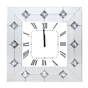 Hessa Mirrored & Faux Rhinestones Wall Clock