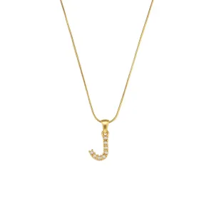Hey J 304 Stainless Steel 18K Gold Plated Simple Style Plating  Letter Pearl Necklace