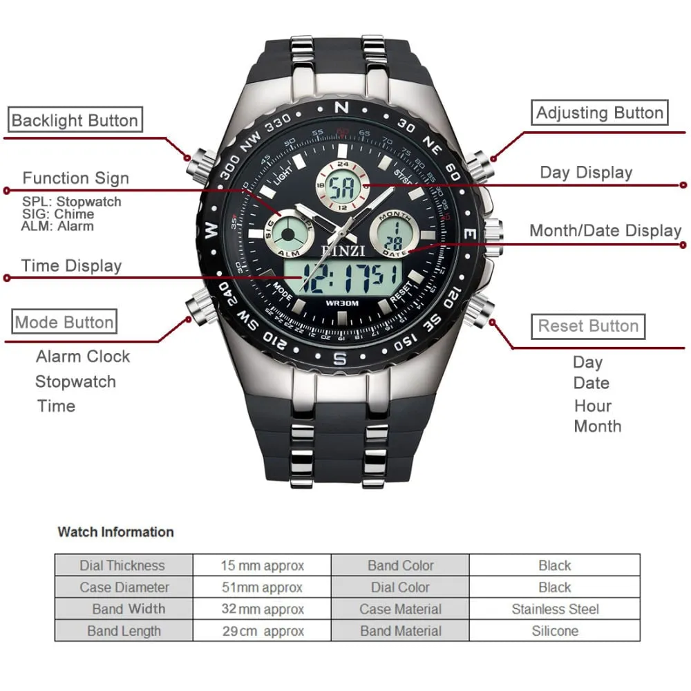 High Quality Watches With Dual Display for Men