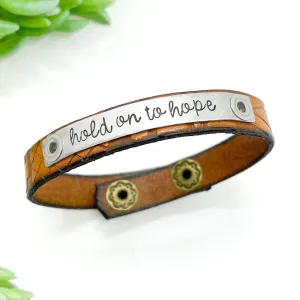 HOLD ON TO HOPE | 4 Colors | Southwest Leather Skinny Bracelet | 4 colors | Adjustable