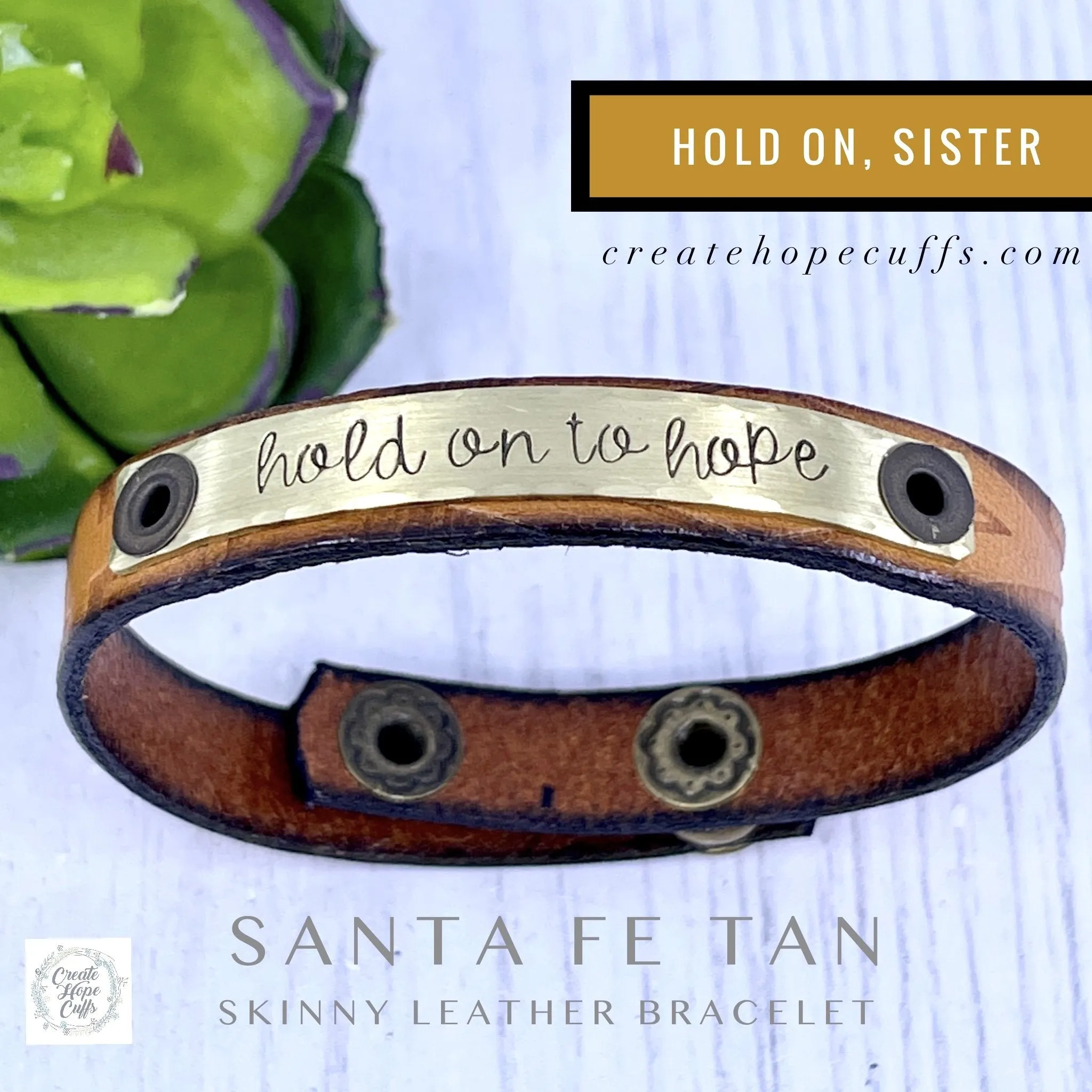 HOLD ON TO HOPE | 4 Colors | Southwest Leather Skinny Bracelet | 4 colors | Adjustable