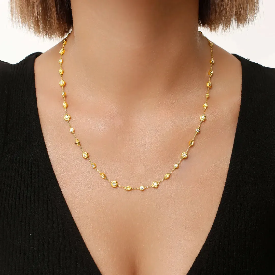 Honeycomb Necklace Life With MaK’s Honeycomb Bee Kind Jewelry Collection