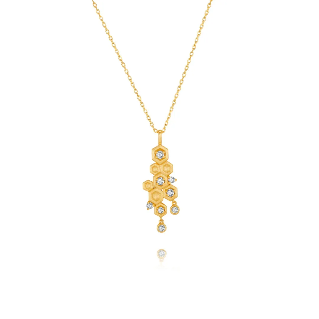 Honeycomb With Honey Ring Earrings Necklaces Bracelet Jewelry Sets designed by LifeWithMaK