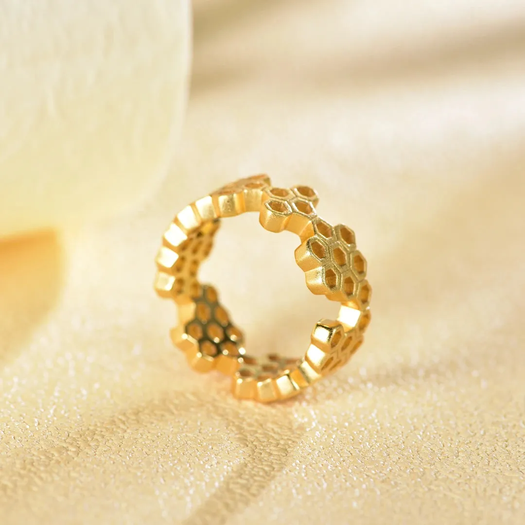 Honeycomb With Honey Ring Earrings Necklaces Bracelet Jewelry Sets designed by LifeWithMaK